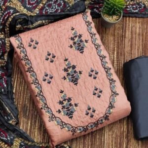 Embroidered 3Piece Peach Unstitched Dress Material