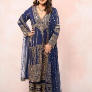 Embroidery Work Georgette Blue Sharara Suit