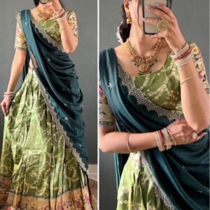 Embroidey Work Pista Colour Lehenga Choli Set