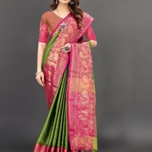 Enchanting Cotton Silk Saree with fancy blouse