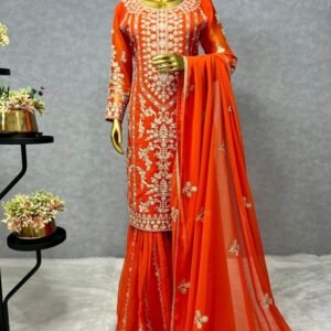 Ethereal Grace Kurti with Sharara Dupatta