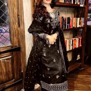 Ethnic Black Kurti Palazzo Dupatta Set