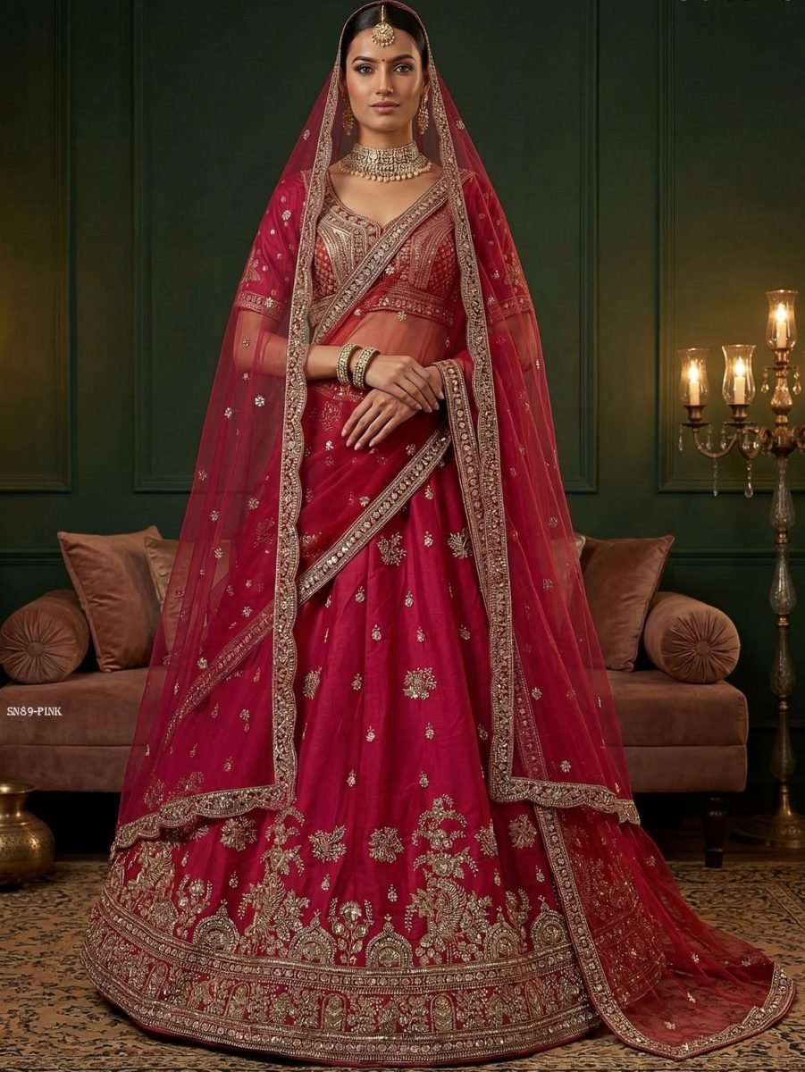 ethnic bridal lehenga choli wi 1777366651 Ethnic Bridal Lehenga Choli with Heavy Zari And Sequins Work