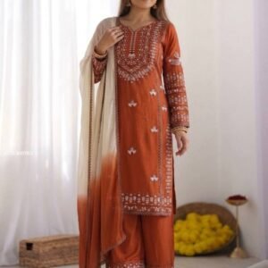 Ethnic Rayon Cotton Kurti Set for Women with Embroidery Work