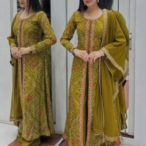 Exclusive Ambrela Cut Embrodery Work Georgette Kurtis Set