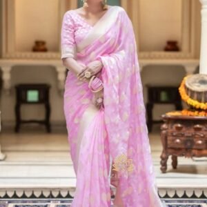 Exclusive Baby Pink Wedding Saree