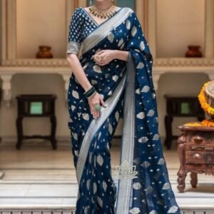 Exclusive Best Lichi Silk Navy Blue Saree