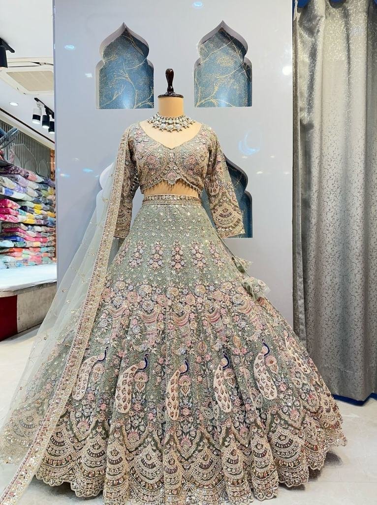 exclusive designer soft butter 1732014539 Exclusive Designer Soft Butterfly Net Lehenga Choli