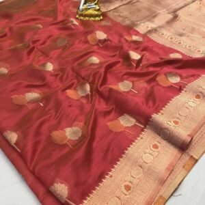 Exclusive Festival Wear Peach Organza Silk Saree