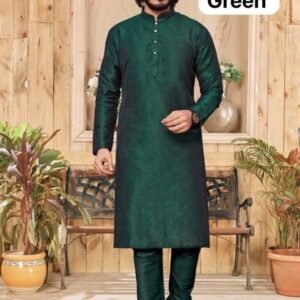 Exclusive Gents Wear Bottle Green Silk Kurta Pajama Set