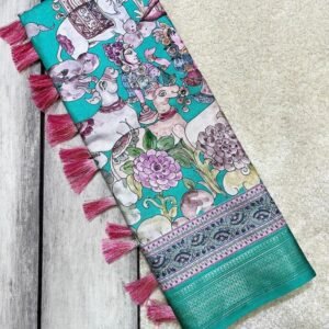 Exclusive Krishna Madhuban Printed Silk Saree
