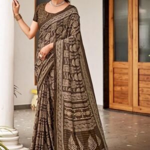 Exclusive Pure Cotton Mehandi Saree and Blouse