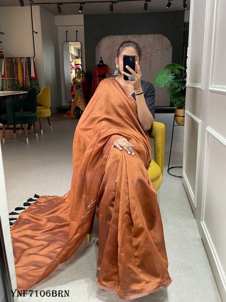 exclusive pure melanin silk br 1717419223 Exclusive Pure Melanin Silk Brown Sarees at Fab Funda