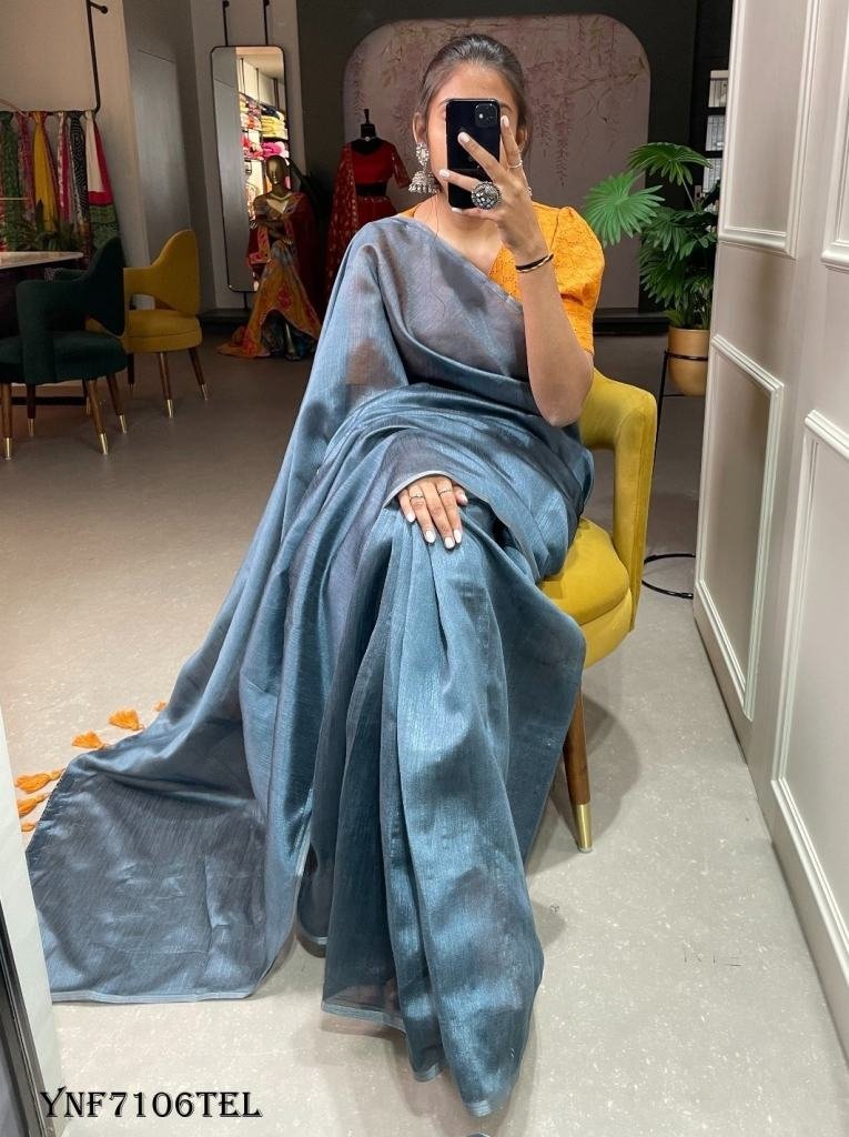 exclusive pure melanin silk sk 1717419354 Exclusive Pure Melanin Silk Sky Blue Sarees at Fab Funda