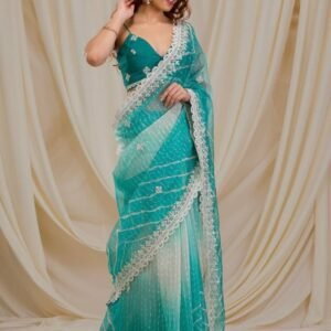 Exclusive Soft Georgette With Digital Print Embroidery Saree