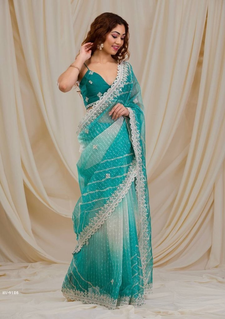 exclusive soft georgette with 1712815394 Exclusive Soft Georgette With Digital Print Embroidery Saree