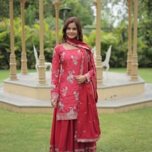 Exclusive Wedding Designer Chinon Kurtis Palazo Set