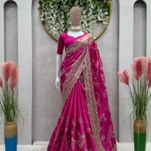 Exquisite Designer Tread And Sequin Embroidered Work Saree