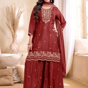 Fab Funda Presenting Rust Chinon Palazzo Suit Set