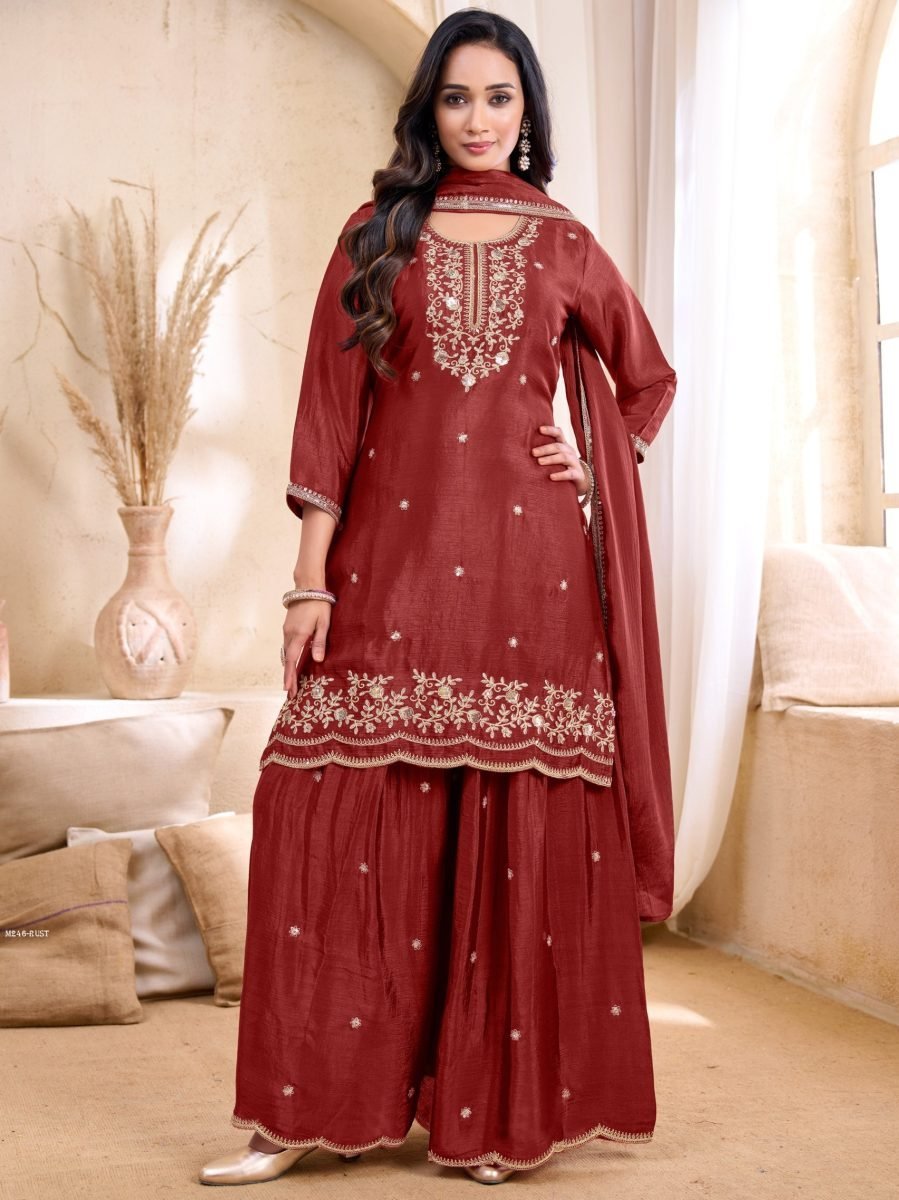 fab funda presenting rust chin 1777714857 Fab Funda Presenting Rust Chinon Palazzo Suit Set