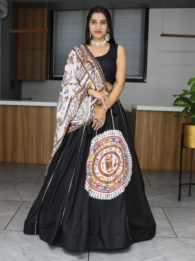 fancy black patch work chaniya 1746691904 Fancy Black Patch Work Chaniya Choli For Women