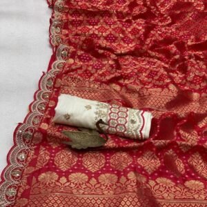 Fancy Border Work Bandhani Banarasi Silk Saree