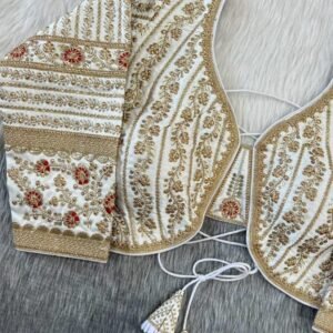 Fancy Designer White Long Sleeve Heavy Embroidery Bridal Work Blouse