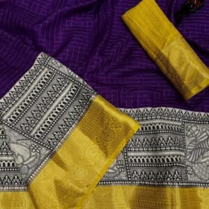 Fancy Dola Silk Jacquard Border Purple Saree