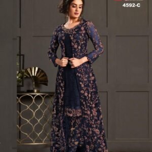 Fancy Embroidery Work Blue Vaishnavi Net Suit Set