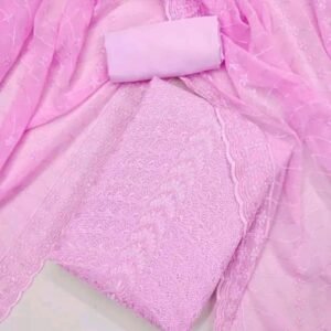 Latest Georgette Light Pink Unstitch Dress Material