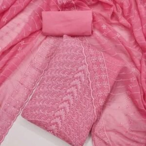 Fancy Georgette Pink Color Dress Material