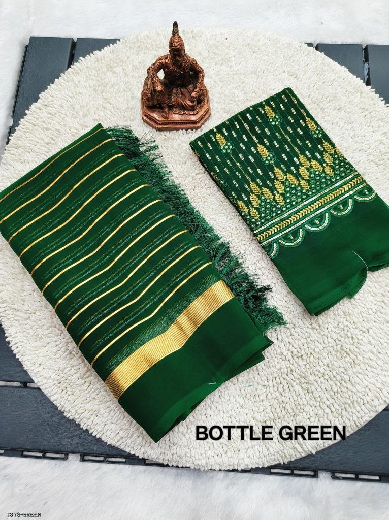 fancy green georgette foil pri 1726653171 Fancy Green Georgette Foil Print Saree