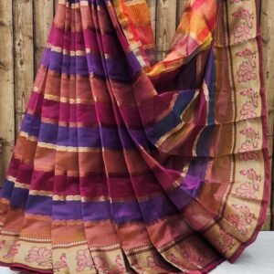 Fancy Look Purple Silk Paithani Saree With Zari Lining