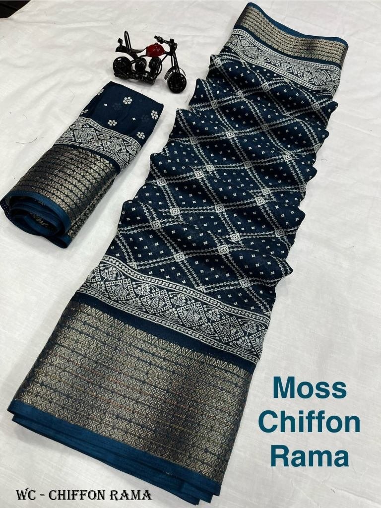 fancy moss chiffon patola prin 1717496944 Fancy Moss Chiffon Patola Print Rama Saree