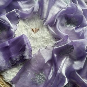 Fancy Light Purple Jimmy Choo Simmari Tissue Saree