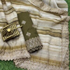 Fancy Organza Coffee Saree By Saheli Design