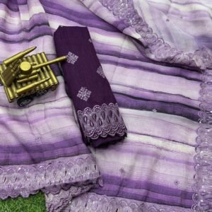 Fancy Organza Purple Saree By Saheli