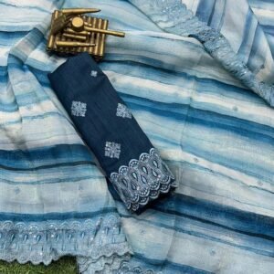 Fancy Organza Sky Blue Saree By Saheli Design