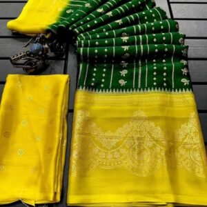 Fancy Chiffon Georgette Green Saree