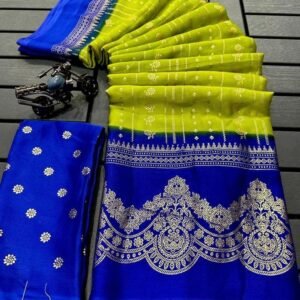 Fancy Chiffon Georgette Parrot Green Saree