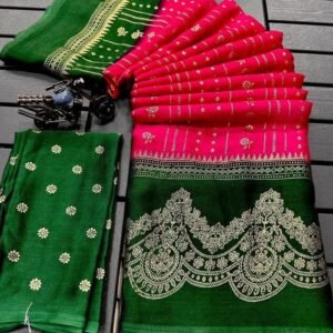 Fancy Chiffon Georgette Pink Saree