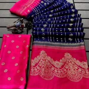 Fancy Chiffon Georgette Royal Blue Saree