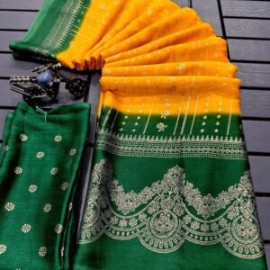 Fancy Chiffon Georgette Yellow Saree