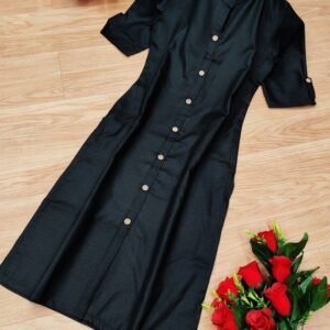 Fancy Wooden Button With Pocket Rubi Cotton Kurti