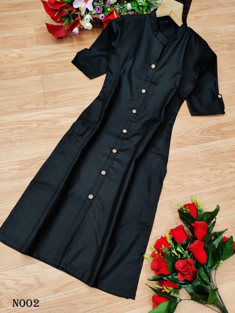 fancy wooden button with packe 1719485108 Fancy Wooden Button With Pocket Rubi Cotton Kurti