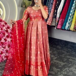 Fanta Festival Wear Jacquard Kota Silk Anarkali Suits