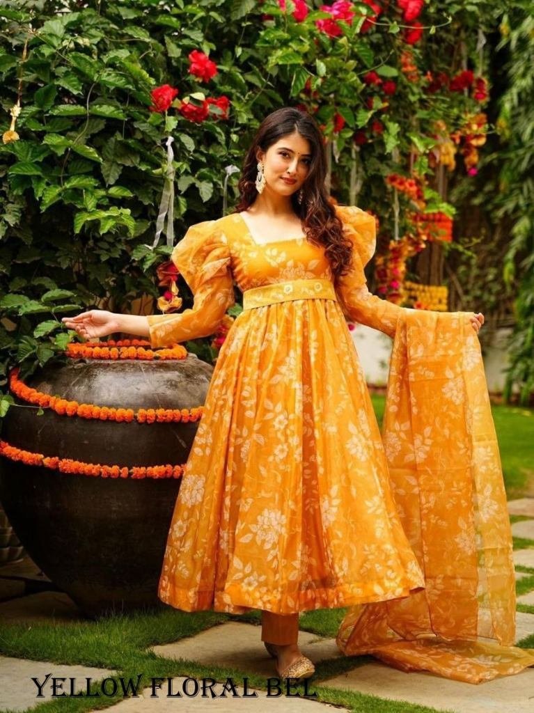 fantastic mustard color digita 1716544205 Fantastic Mustard Color Digital Print Anarkali Set