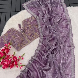 Fashion Day Latest Purple Pure Soft Jimmy Choo Silk Saree
