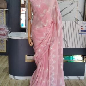 Faux Georgette with Sequnce work Designer Saree