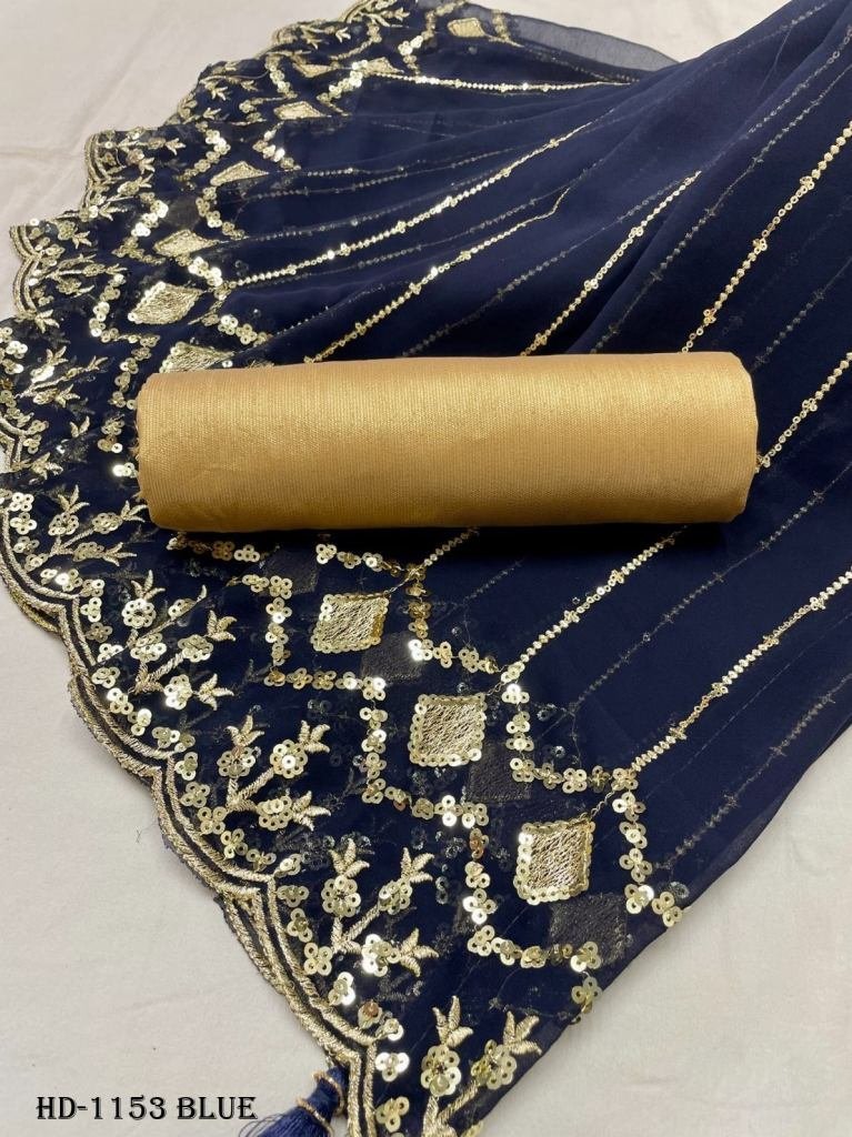 fency heavy georgette blue sar 1716898944 Fency Heavy Georgette Blue Saree